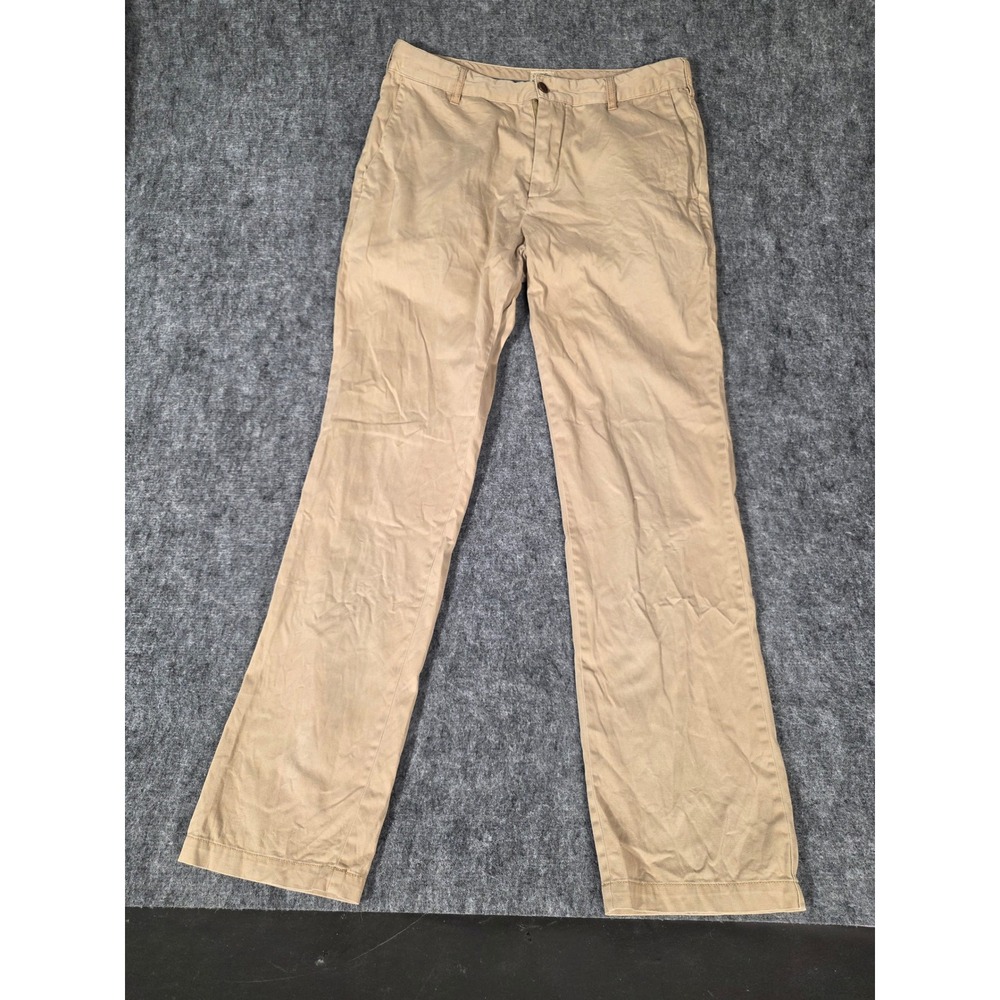 Faherty Brand Chino Pants Mens 32x32 Khaki Tan Cotton Stretch Straight Slacks